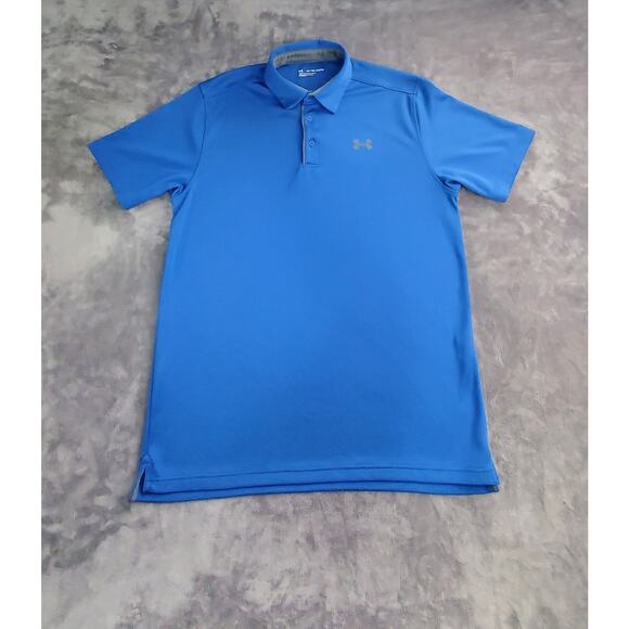 Under Armour Performance Sz LGT Polo Men’s Blue Golf Shirt Stretch C23-16 - Picture 1 of 7
